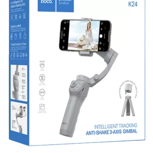 Hoco. K24 360 Derece Otomatik Yüz Takipli Tripodlu Akıllı Selfie Gimbal - Gri