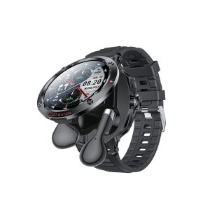 Yesido IO50 TWS NFC Özellikli Kulaklık Entegre ABS PC Gövdeli Silikon Kordonlu Akıllı Saat - Siyah